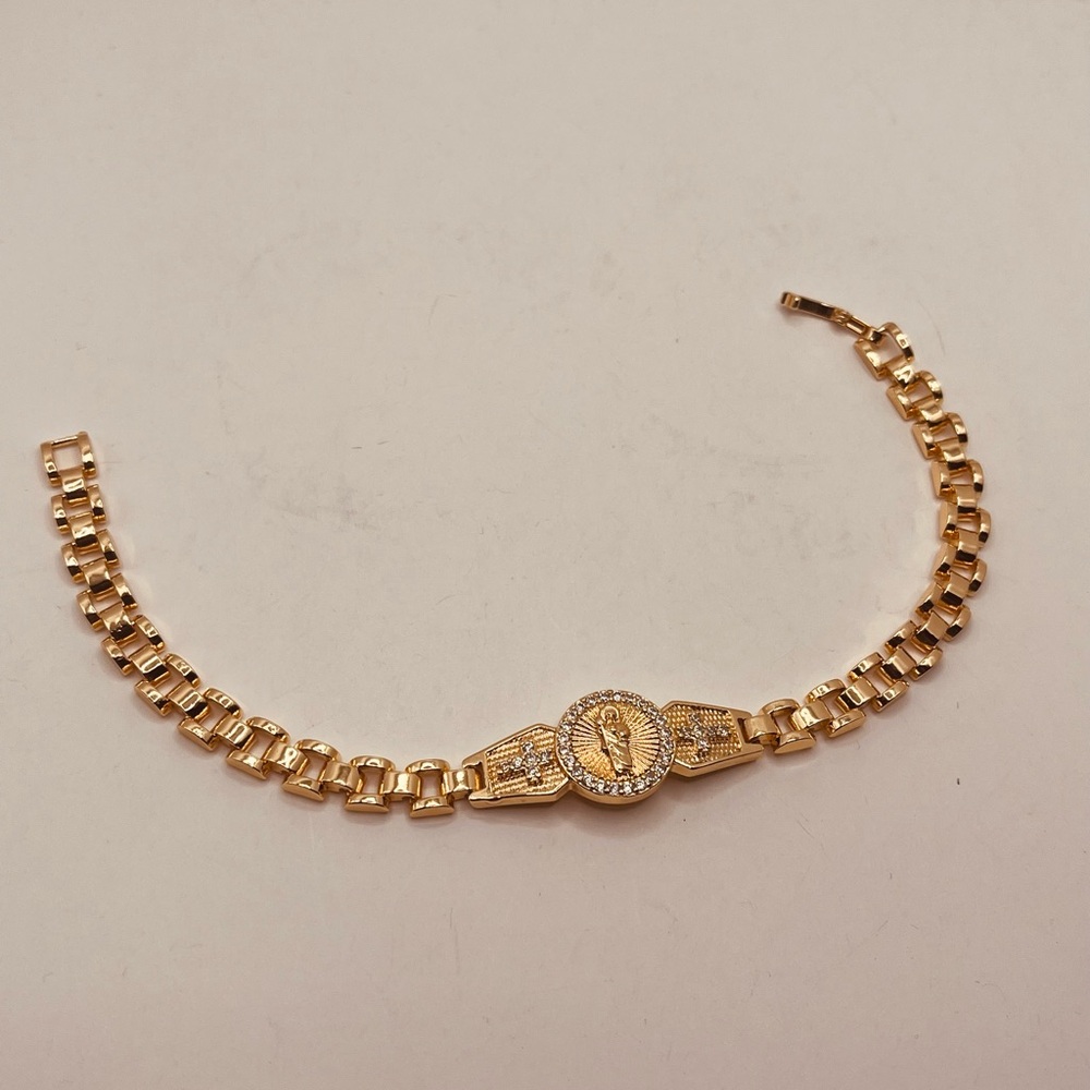 Gold plated bracelet San judas design
